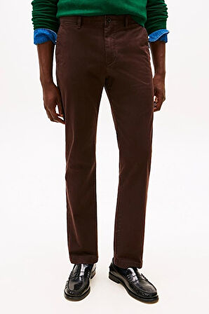 Erkek Denton Düz Paça Chino Pantolon - Kahverengi | 36/32