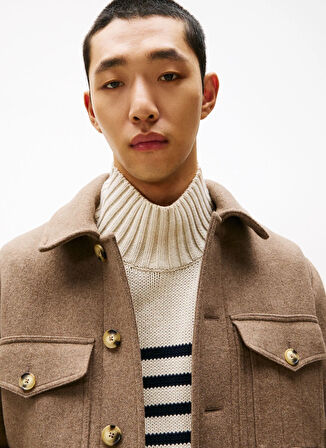 Tommy Hilfiger Normal Bej Erkek Ceket MW0MW40624AFE_WOOL 4PKT JACKET