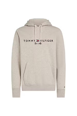 Erkek Kapüşonlu Logo Baskılı Sweatshirt - Gri | S
