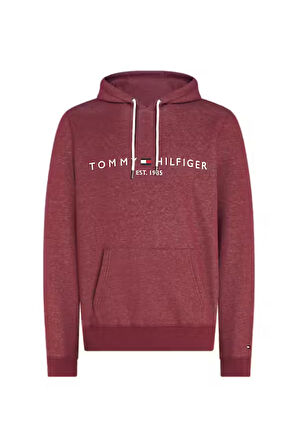 Erkek Kapüşonlu Logo Baskılı Sweatshirt - Bordo | M