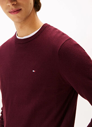 Tommy Hilfiger Bisiklet Yaka Normal Kırmızı Erkek Kazak MW0MW28046XIH_PIMA ORG CTN CASHMERE