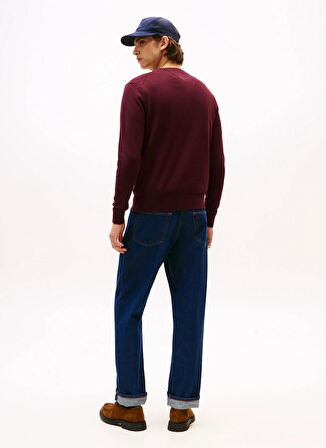 Tommy Hilfiger Bisiklet Yaka Normal Kırmızı Erkek Kazak MW0MW28046XIH_PIMA ORG CTN CASHMERE