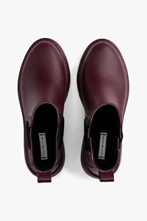 Kadın Warm Lined Chelsea Yağmur Botu - Bordo | 37