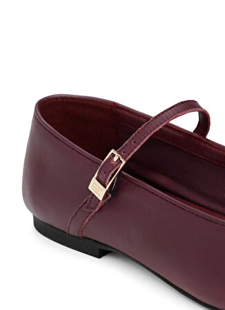 Tommy Hilfiger Deri Bordo Kadın Babet FW0FW09152H04