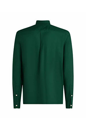 Erkek Regular Fit Düğmeli Yaka Oxford Gömlek - Koyu Yeşil | XL