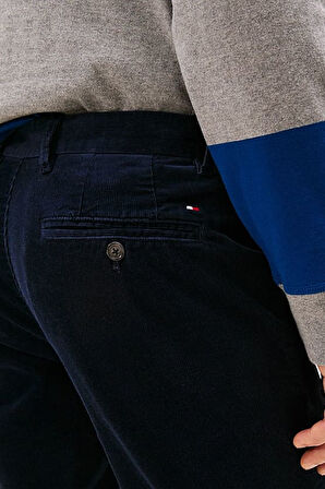 Erkek Denton Düz Paça Kadife Pantolon - Lacivert | 31/32