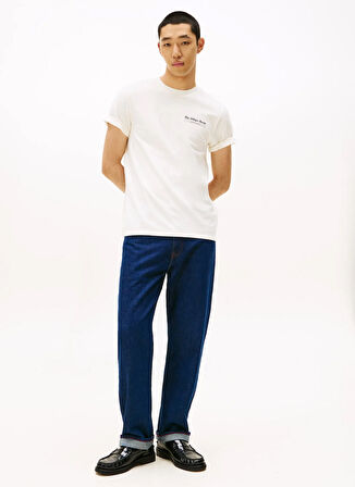 Tommy Hilfiger Bisiklet Yaka Sarı Erkek T-Shirt MW0MW40008Z00_HILFIGER HERALD BACK
