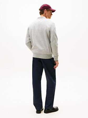 TOMMY HILFIGER Erkek Marka Logolu Pamuklu Kapüşonlu Günlük Kullanıma Uygun Gri Sweatshirt MW0MW33639 P01