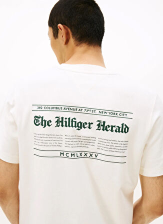 Tommy Hilfiger Bisiklet Yaka Sarı Erkek T-Shirt MW0MW40008Z00_HILFIGER HERALD BACK