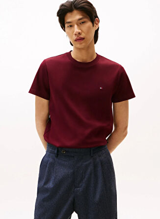 Tommy Hilfiger Bisiklet Yaka Kırmızı Erkek T-Shirt MW0MW33202XIH_LUXURY INTERLOCK TEE