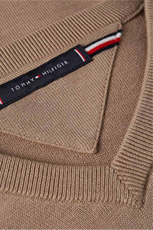 Erkek Regular Fit V Yaka Pamuklu Triko Kazak - Bej | XL