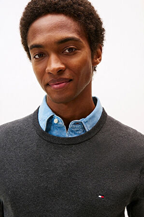 Erkek Regular Fit Bisiklet Yaka Kazak - Antrasit | XS