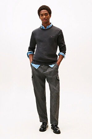 Erkek Regular Fit Bisiklet Yaka Kazak - Antrasit | M