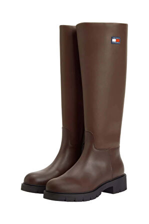 Kadın Konçlu Kalın Tabanlı Uzun Çizme - Kahverengi | 37