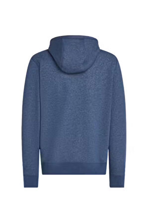 Erkek Kapüşonlu Logo Baskılı Sweatshirt - Mavi | XL