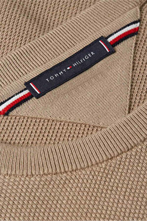 Erkek Regular Fit Dokulu Örgü Bisiklet Yaka Triko Kazak - Bej | L