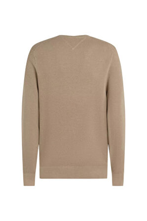 Erkek Regular Fit Dokulu Örgü Bisiklet Yaka Triko Kazak - Bej | XL