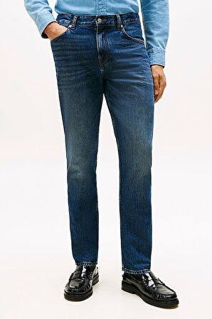 Erkek Denton Düz Kesim Eskitme Görünümlü Jean Pantolon - Mavi | 35/32