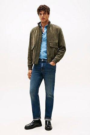 Erkek Denton Düz Kesim Eskitme Görünümlü Jean Pantolon - Mavi | 35/32