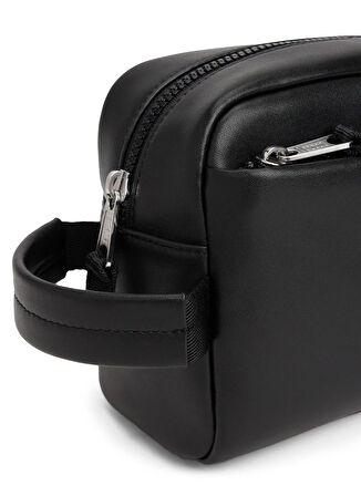 Tommy Hilfiger Siyah Traş Çantası TJM LINEAR LEATHER WASHBAG