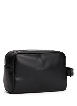 Tommy Hilfiger Siyah Traş Çantası TJM LINEAR LEATHER WASHBAG