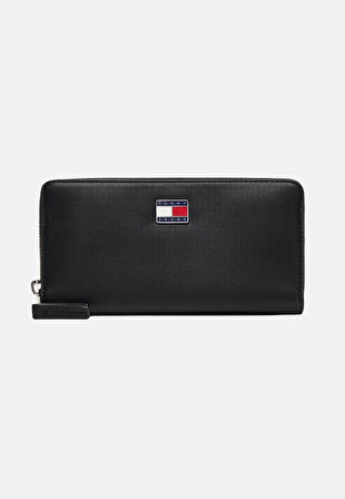 Tommy Jeans TJW Cool Büyük Boy Fermuarlı Kadın Siyah Cüzdan AW0AW17879BDS