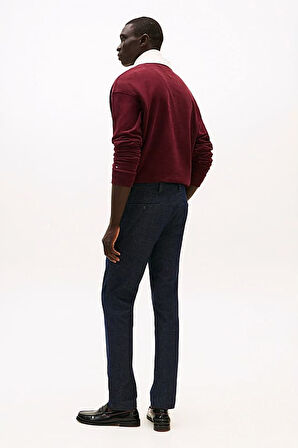 Erkek Bleecker Slim Fit Melanj Chino Pantolon - Lacivert | 35/32
