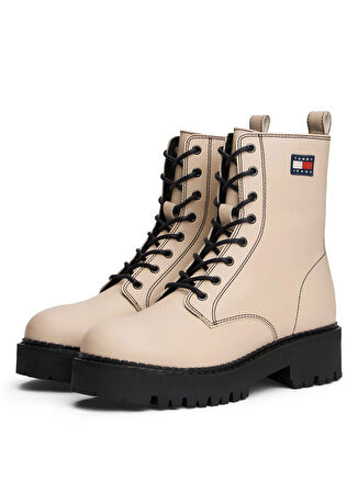Tommy Hilfiger Deri Açık Bej Kadın Bot EN0EN02907AES