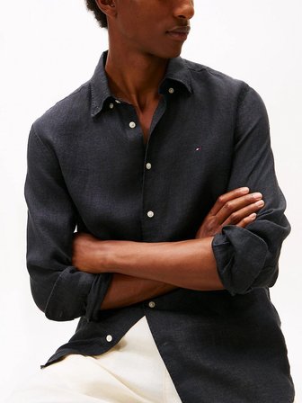 Tommy Hilfiger Erkek  PIGMENT DYED LI SOLID RF SHIRT Gömlek MW0MW41530