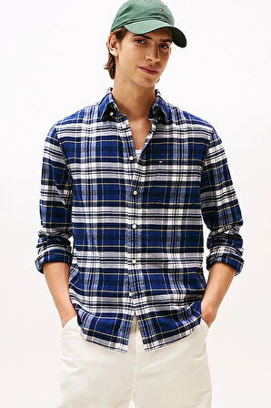 Erkek Hero Regular Fit Ekose Desenli Flanel Gömlek - Lacivert | XS