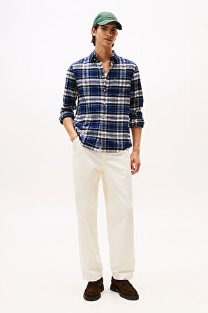 Erkek Hero Regular Fit Ekose Desenli Flanel Gömlek - Lacivert | XS