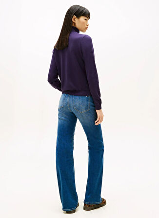 Tommy Jeans Yarım balıkçı Yaka Standart Düz Mor Kadın Kazak DW0DW21672VLY