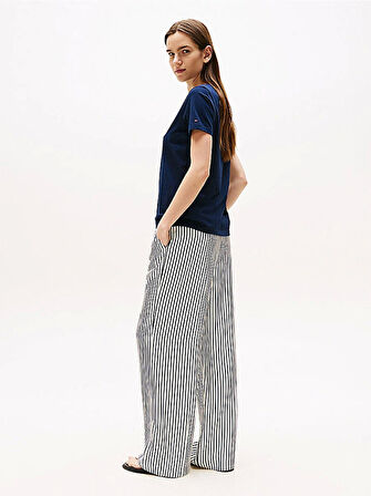 Tommy Hilfiger RWB Pike Bisiklet Yaka Kısa Kollu Kadın T-shirt WW0WW47310C1G