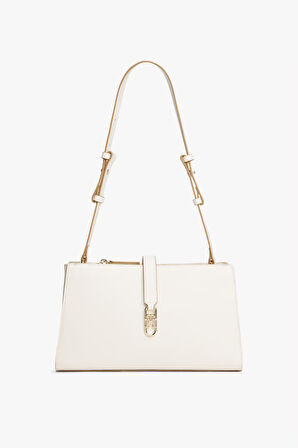 Kadın Metal Tokalı Askılı Omuz Çantası - Krem | undefined