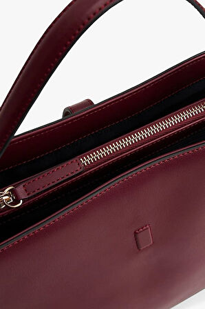 Kadın Metal Kilit Detaylı El ve Omuz Çantası - Bordo | undefined