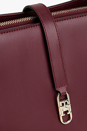 Kadın Metal Kilit Detaylı El ve Omuz Çantası - Bordo | undefined