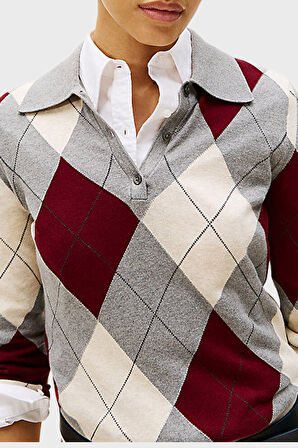 Tommy Hilfiger Kadın Polo Yaka Kazak WW0WW48393 0K1