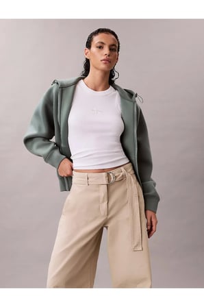 COTTON SEAMED PANT Kadın Krem Kumaş Pantolon