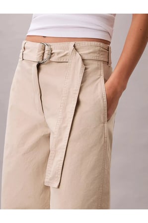 COTTON SEAMED PANT Kadın Krem Kumaş Pantolon