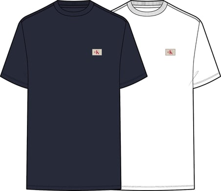 CALVIN KLEIN Erkek Marka Logolu Günlük Kullanıma Uygun Beyaz-Lacivert T-Shirt LV04RD248G 2GY