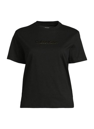 Calvin Klein Jeans Yuvarlak Yaka Baskılı Siyah Kadın T-Shirt SS CLASSIC FOIL CALVIN KLEIN TEE