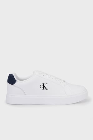 Calvin Klein % 100 Deri Logolu Sneaker Ayakkabı YM0YM0143502Y Erkek AYAKKABI YM0YM01435 02Y BEYAZ