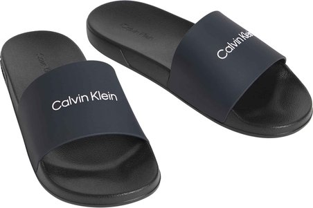 CALVIN KLEIN Erkek Marka Logolu Şık Görünüşlü Tek Bantlı Kalın Tabanlı Kaymaz Rahat Dayanıklı Terlik Lacivert Terlik HM0HM02107 0ZR