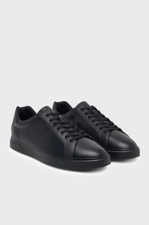 Calvin Klein Logolu Deri Sneaker Ayakkabı HM0HM021230GJ Erkek AYAKKABI HM0HM02123 0GJ SİYAH