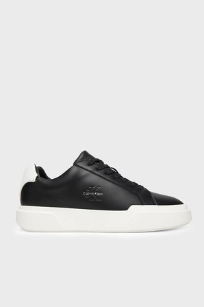 Calvin Klein Deri Logolu Sneaker Ayakkabı YM0YM0134406W Erkek AYAKKABI YM0YM01344 06W SİYAH