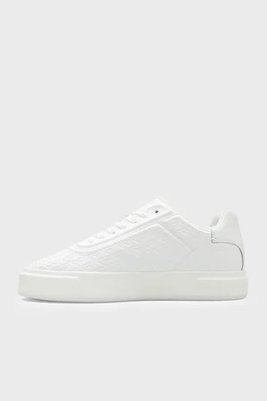 Calvin Klein logolu Sneaker Ayakkabı HM0HM021320LB Erkek AYAKKABI HM0HM02132 0LB BEYAZ