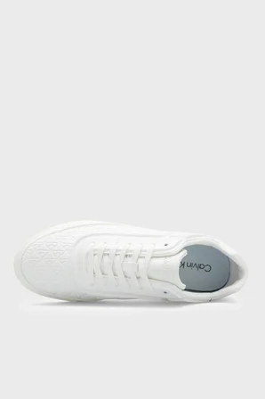 Calvin Klein logolu Sneaker Ayakkabı HM0HM021320LB Erkek AYAKKABI HM0HM02132 0LB BEYAZ