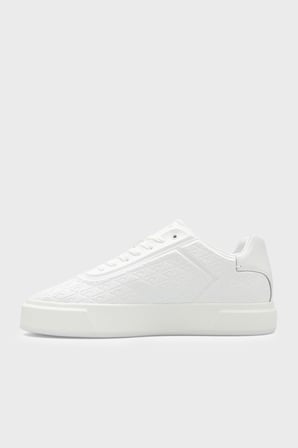 Calvin Klein logolu Sneaker Ayakkabı HM0HM021320LB Erkek AYAKKABI HM0HM02132 0LB BEYAZ