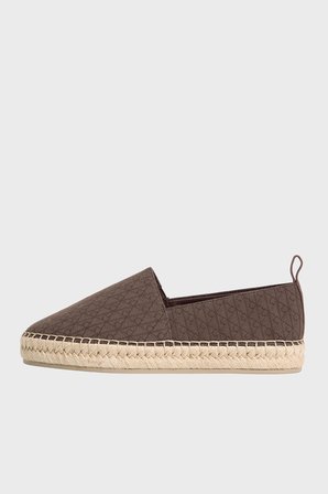Calvin Klein Logolu Espadril HW0HW02933 Bayan ESPADRİL HW0HW02933 HJO KAHVE