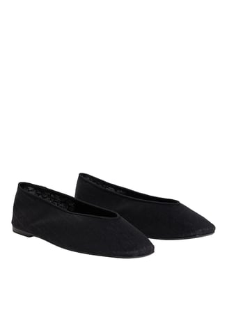 Calvin Klein Siyah Kadın Babet SQUARE BALLERINA MESH